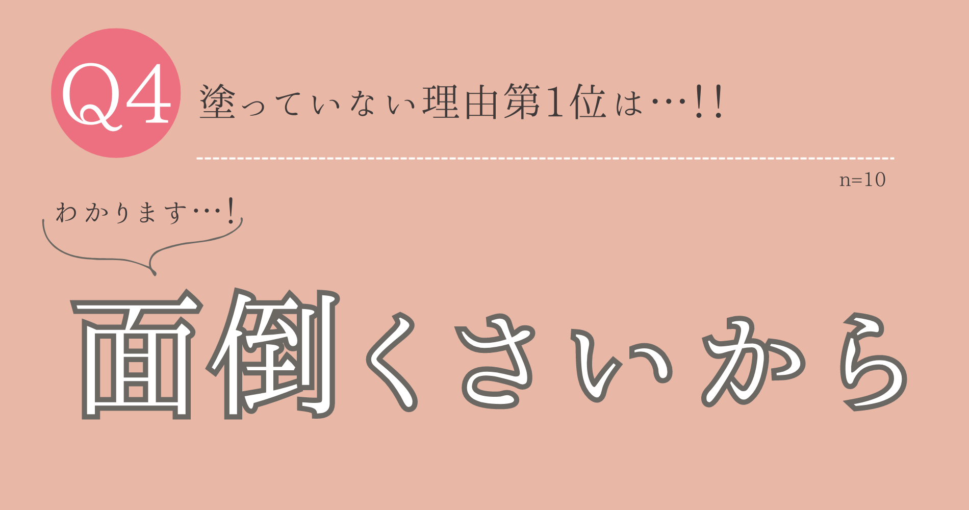 塗っていない理由第1位は